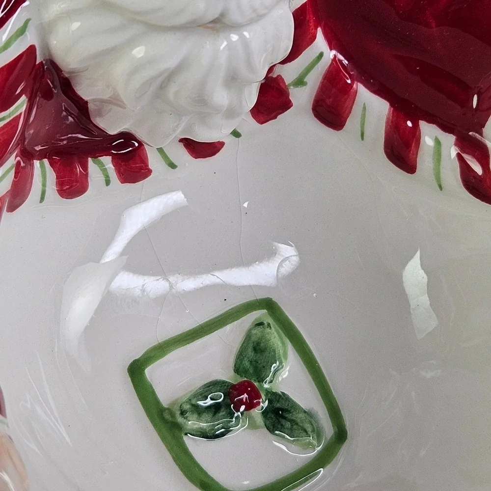 Spode Christmas Tree Peppermint Santa Dip Bowl With‎ Spreader in Gift Box READ
